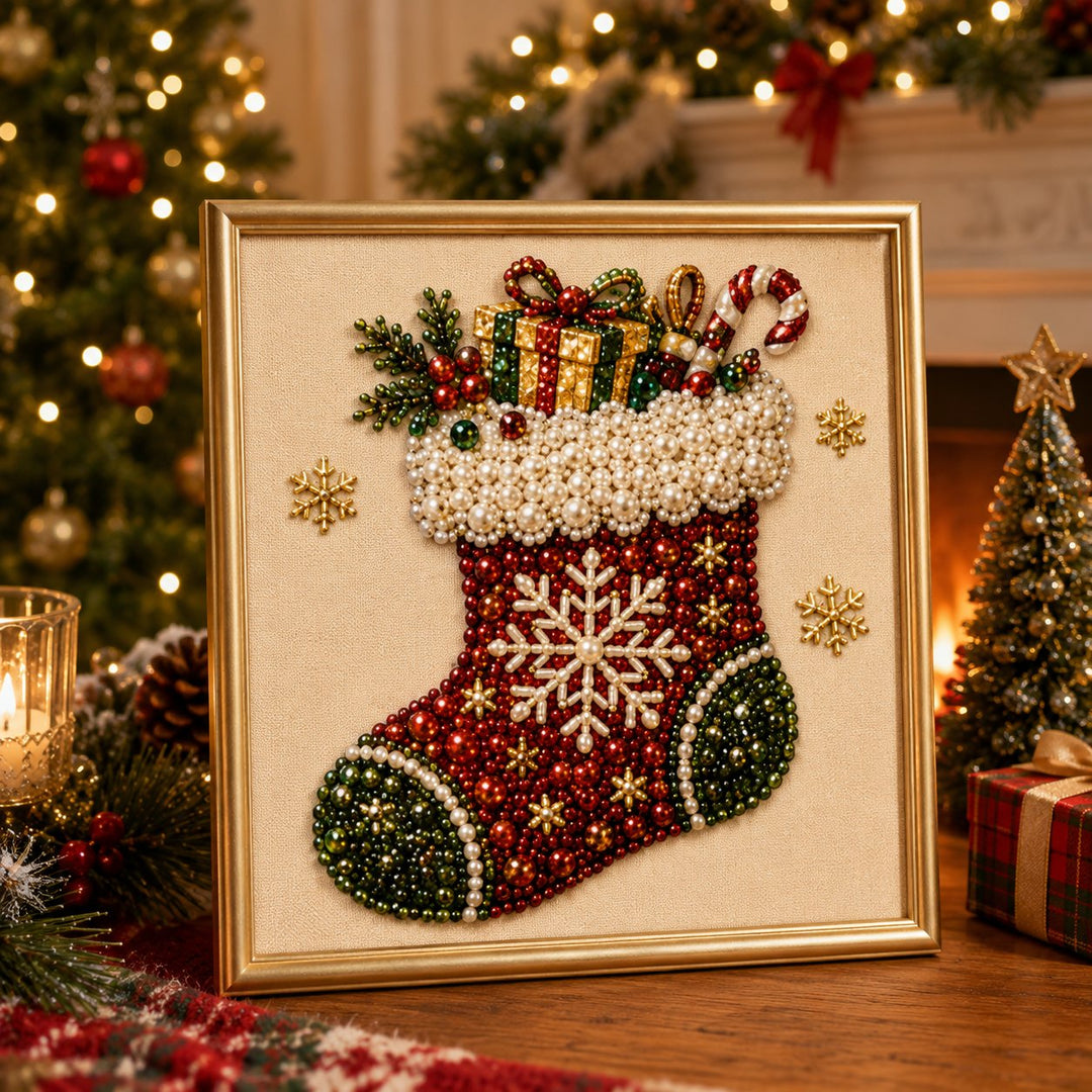 Relaxing & Beginner-Friendly DIY Christmas Pearl Diamond Painting Art Kit