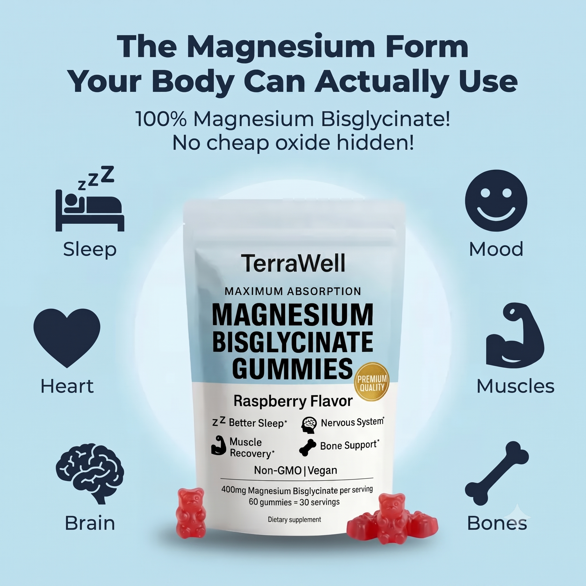 TerraWell Magnesium Bisglycinate Gummies