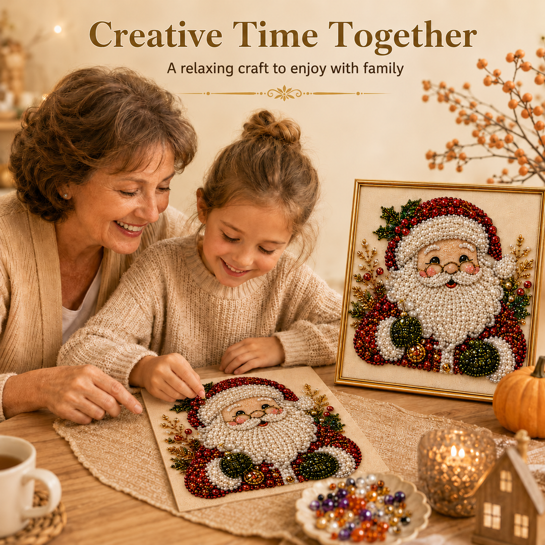 Relaxing & Beginner-Friendly DIY Christmas Pearl Diamond Painting Art Kit